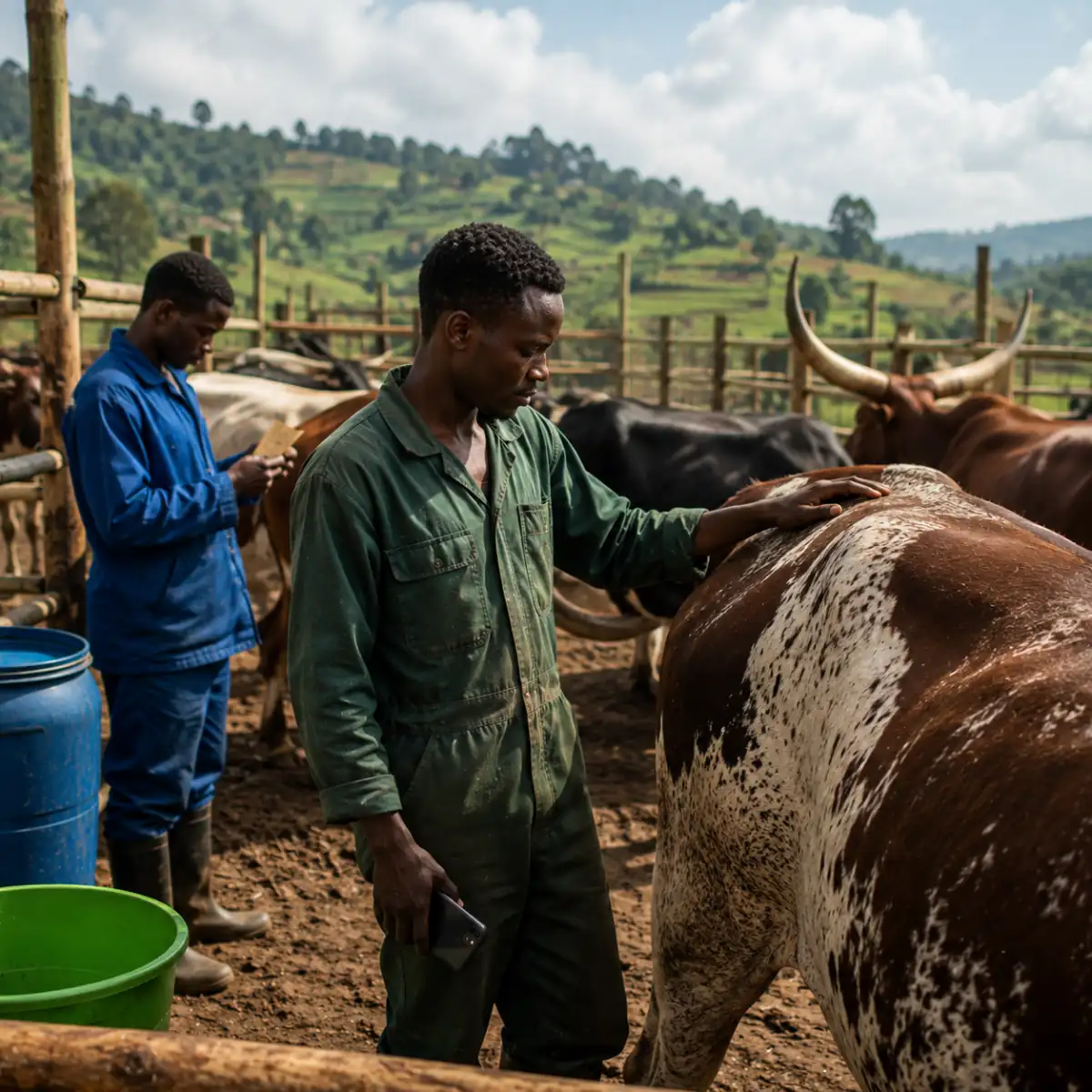 Livestock farmers using Orora in a cattle kraal